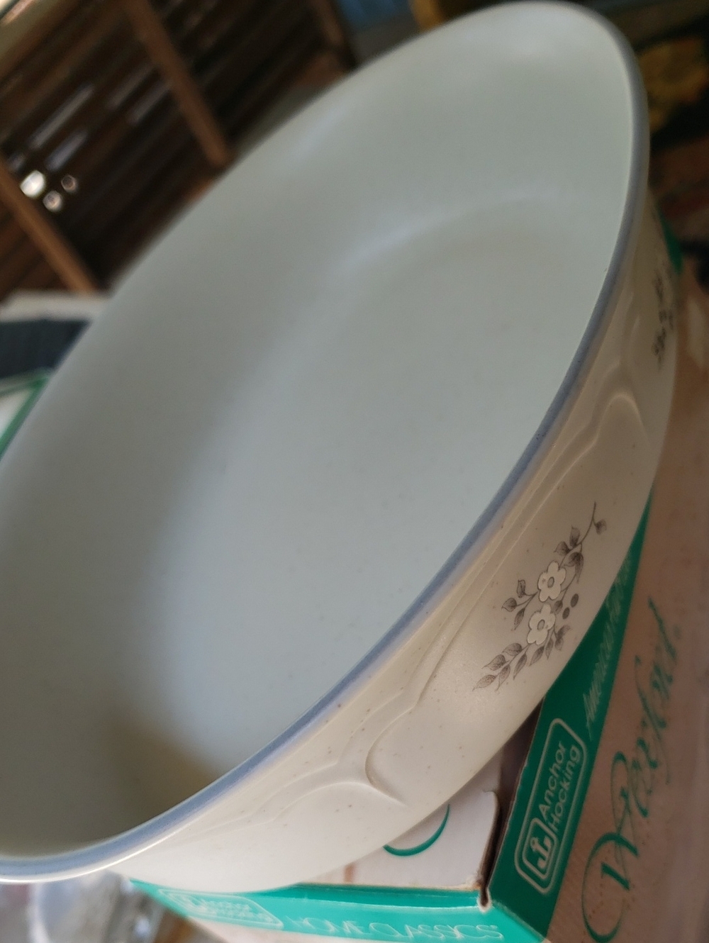 Pfaltzcraff Ceramic Serving Bowl with Subtle Blue Rim